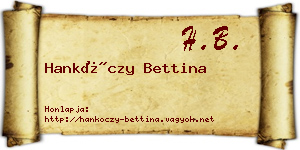 Hankóczy Bettina névjegykártya